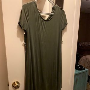 Olive T-shirt dress